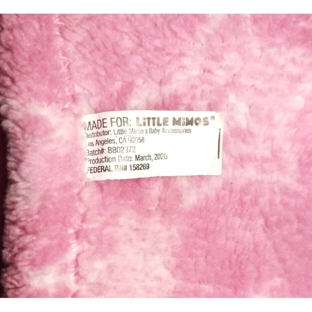 Pink‎ White Star Baby Girl Blanket Fleece RN 158269 Soft 35x35 Lovey Unbranded